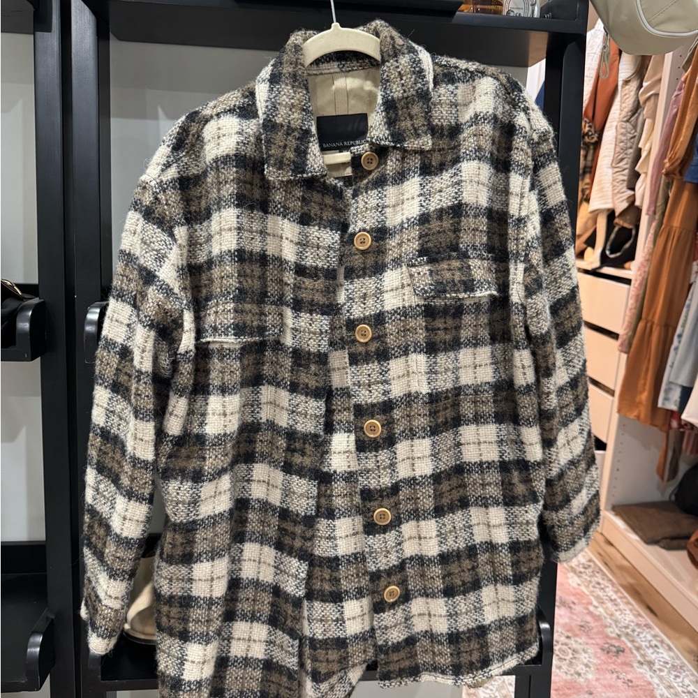 Plaid Button-Up Jacket